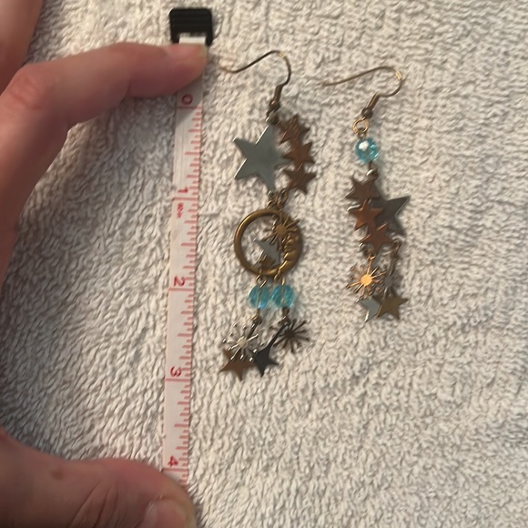 🥳Host Pick🥳Vintage 90s Stars and Moon with blue beads earrings - Picture 3 of 4